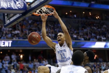 Mar 10, 2016; Washington, DC, USA; North Carolina Tar Heels forward Brice Johnson (11) dunks the ball against the Pittsburgh Panthers in the first half during day three of the ACC conference tournament at Verizon Center. Mandatory Credit: Geoff Burke-USA TODAY Sports