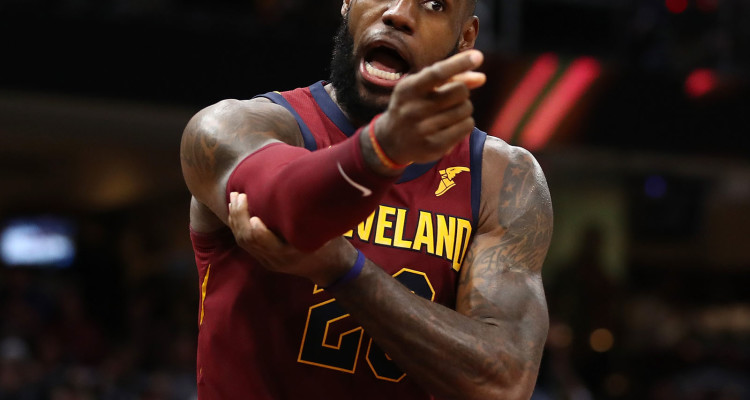 CLEVELAND, OH - NOVEMBER 01:  LeBron James #23 of the Cleveland Cavaliers reacts to a non foul call while playing the Indiana Pacers at Quicken Loans Arena on November 1, 2017 in Cleveland, Ohio. Indiana won the game 124-107. NOTE TO USER: User expressly acknowledges and agrees that, by downloading and or using this photograph, User is consenting to the terms and conditions of the Getty Images License Agreement.  (Photo by Gregory Shamus/Getty Images)